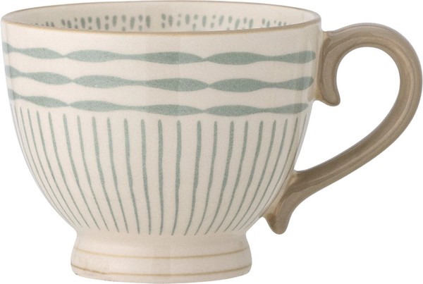 Bloomingville Maple Becher, GrüN, Steingut 11 X 9 Cm Blau, Wei Colour Code Green-image