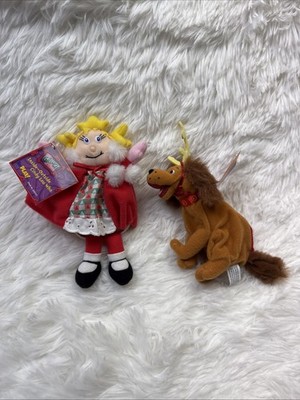 How Grinch Stole Christmas 8'' Plush Cindy Lou Who & Max The Dog Inside Outside