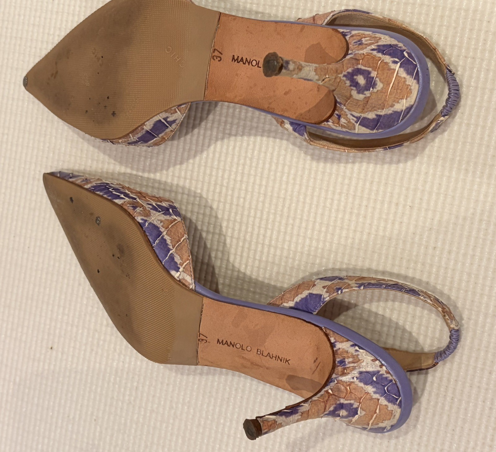 MANOLO BLAHNIK SHOES CAROLYNE  PYTHON SNAKESKIN P… - image 9