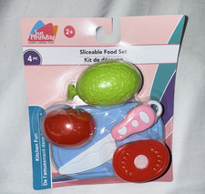 Just Pretending Sliceable Pretend Play Kitchen Food Set 4pc Plastic, Multicolor