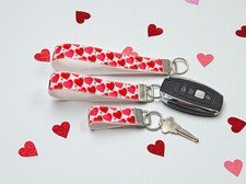 Hearts Key To My Heart Keychain Fob Wristlet Chain Keychains Valentines