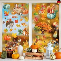 9 Aufklebern Thanksgiving Herbstdeko Fenster Aufkleber,Fensterbilder Herbst