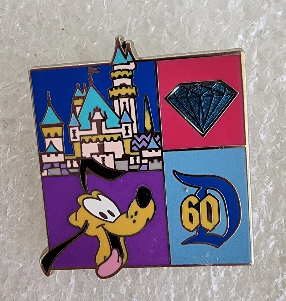 💎DISNEYLAND 60TH ANNIV💎Diamond Celebration ~Color Block Starter set PLUTO PIN - Imagem 4 de 4