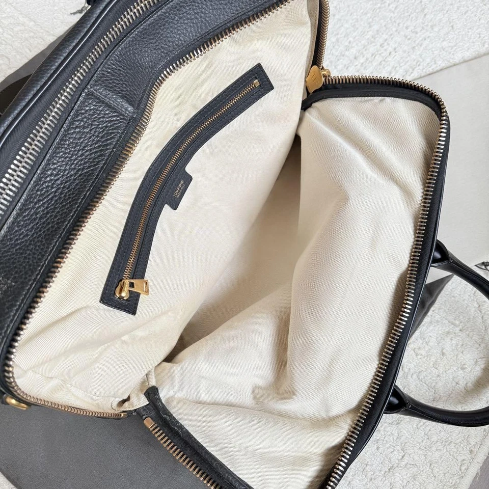 Auténtico Estuche para Documentos de Cuero Negro TOMFORD Maletín Bolso de Negocios Correa Foto 3 de 4