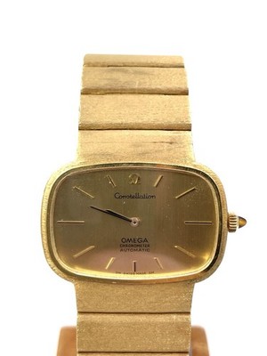 OMEGA CONSTELLATION AUTOMATIC 18K GOLD INTEGRAL ARMBAND VINTAGE