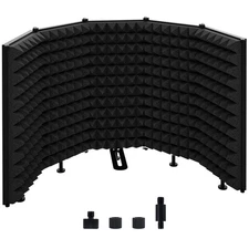 Microphone Isolation Shield – Foldable & Adjustable Soundproof Panel for Reco...
