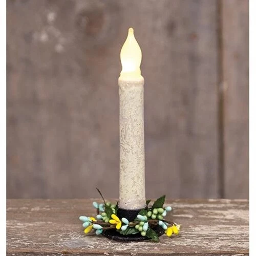 3-Cottage-Blue Green Yellow-Pip Berry-Taper CANDLE RING-1"- Napkin Rings-Spring - Image 2 of 3