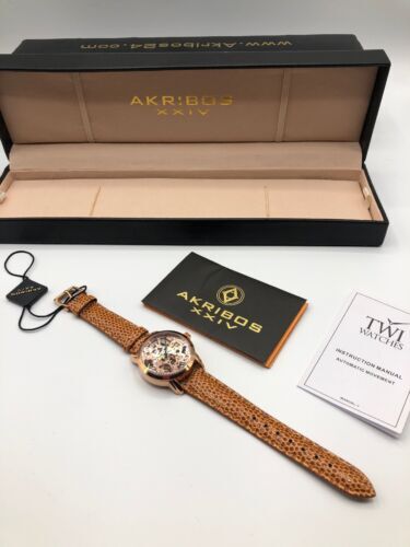 NEW Akribos XXIV Brushed Antique Bronze Unisex Watch  display picture 3