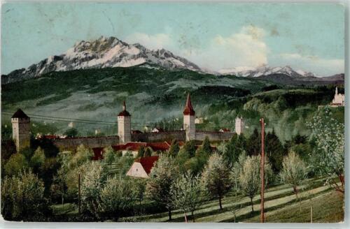 10309780 - Luzern Museggtuerme Pilatus Luzern Stadt 1909 - Bild 1 von 2