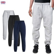 New Mens Loose Fit Plain Fleece Trousers Sweat Pants Jogging Joggers Gym Bottoms