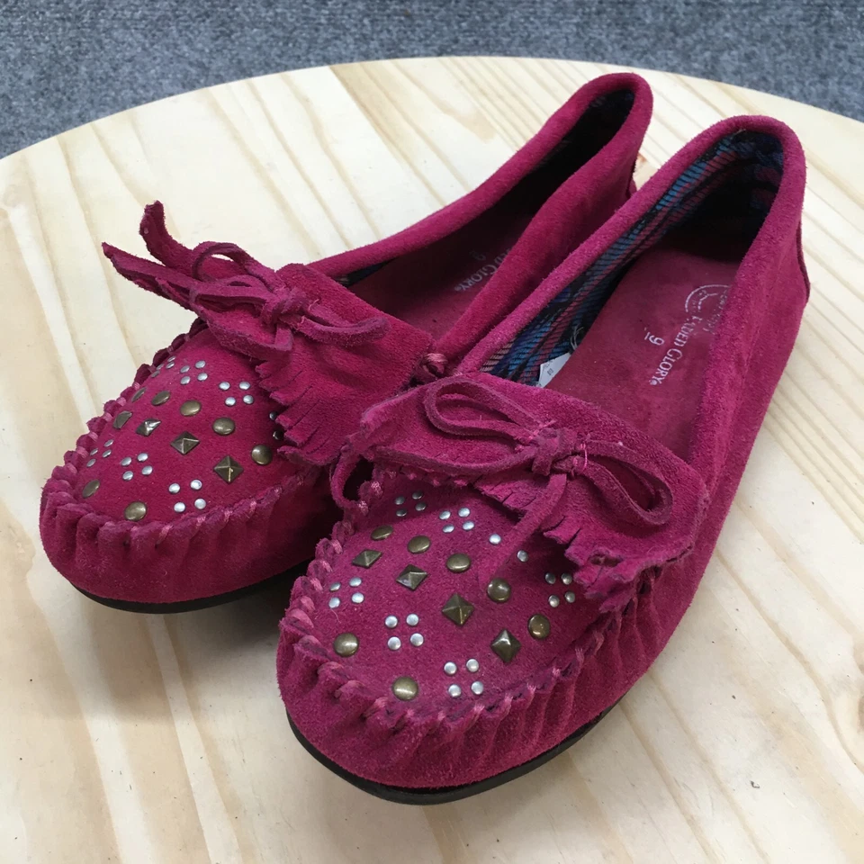Faded Glory Shoes Womens 9 Moccasin Flats Pink Leather Comfort Moc Toe Low - Image 3 of 4