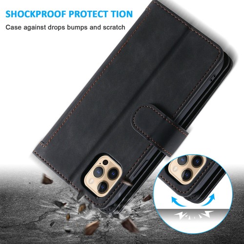 For iPhone 14 13 Pro Max 12 11 XS XR 8 7+ Leather Wallet Case Zipper Purse Strap - Picture 32 of 39