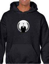 Felpa con cappuccio Anonymous bianca logo hacker protesta resistenza computer