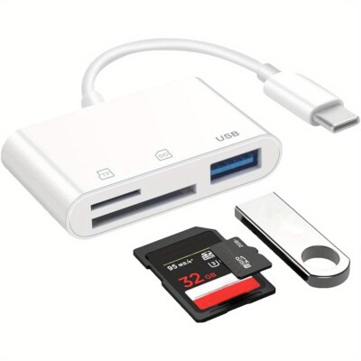 USB C TF/SD Card Reader For iPhone15/iPad/Mac/Samsung,Type C Memory Card Adapter