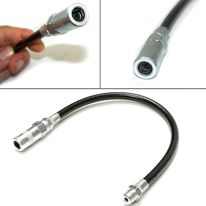 4PC 12" Flexible Grease Gun Hose With Coupler Nozzle Long Extension 1/8"NPT NEW