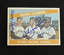 MOOSE SKOWRON, ROMANO, ROBINSON 1966 TOPPS SIGNED AUTOGRAPHED CARD JSA