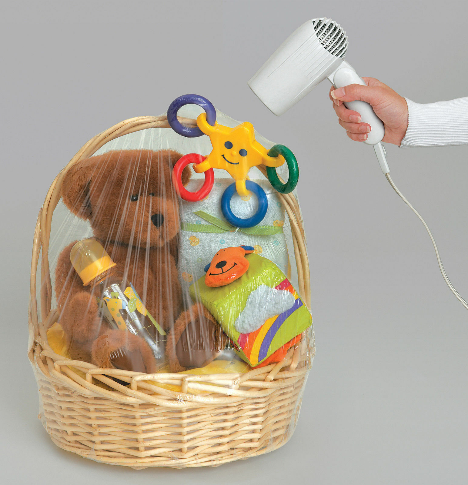 Large Shrink Wrap Basket Bag Clear Hamper Basket Gift Wrap Cello Cellophane Bag