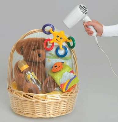 UNIQUE Hamper Wrap Cellophane Basket Gift Wrap Bag Large Cello Shrink Wrap Basket Bag