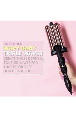 FoxyBae 3 Barrel Waver Foxybae Rose Gold Wavy Baby Triple Waver | Urban Outfitters main image 2
