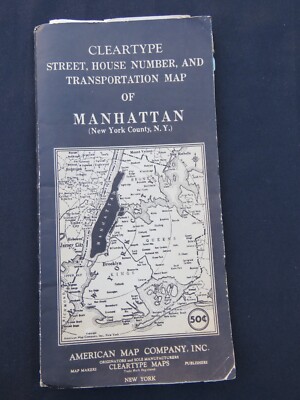 1945 Cleartype American Map Co. Folding Map of Manhattan