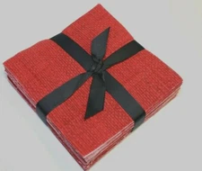 100 Piece Crosshatch Red pre cut charm pack 5" squares 100% cotton fabric qui