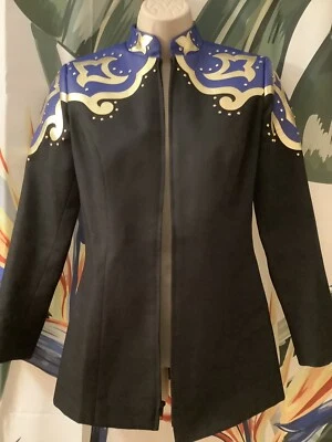 Hobby Horse Showmanship Jacket XS Purple Silver Scroll Shoulders - Photo 1/2