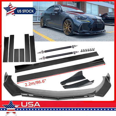 Carbon Fiber Front Bumper Lip Side Skirt/ Strut Rods For Lexus IS250 /350 /200T