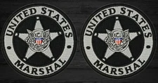 United States Marshal Embroidered Law enforcer Patch  | 2PC HOOK BACKING  3.5"