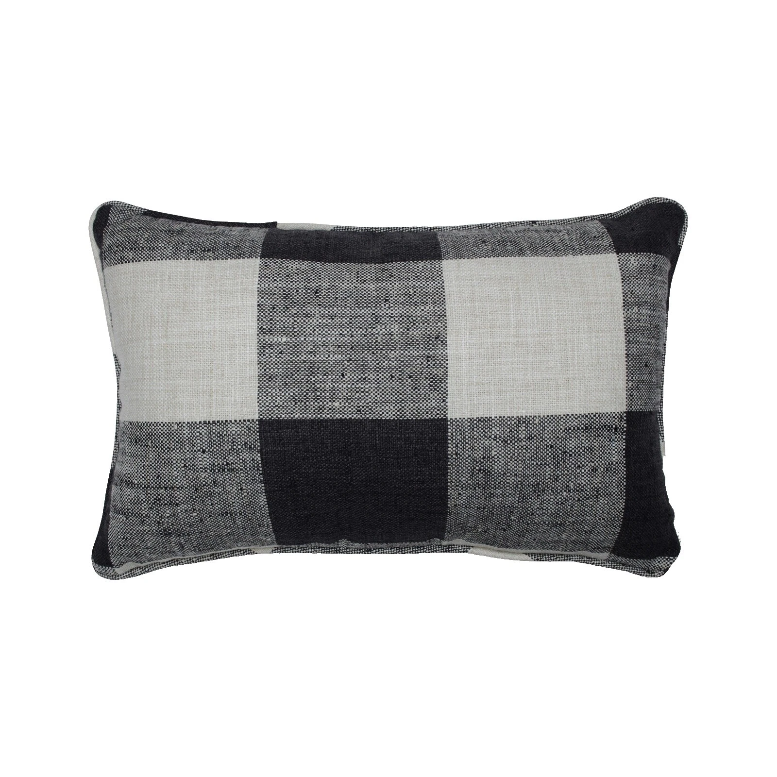 White Checked Traditional Home Décor Pillows