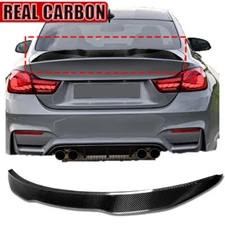 Real Carbon Fiber PSM-Style Rear Trunk Spoiler For 15-20 BMW M4 F82 F83 Coupe 