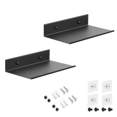 Z METNAL Small Floating Shelves Self Adhesive Mini Display Metal Shelf For Collection Dec
