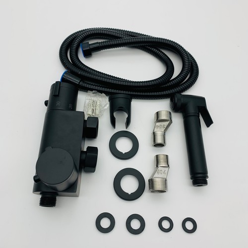 Thermostatic Bidets Toilet Valve Douche Kit Muslim Spray Shower Chrome or Black - Picture 12 of 17