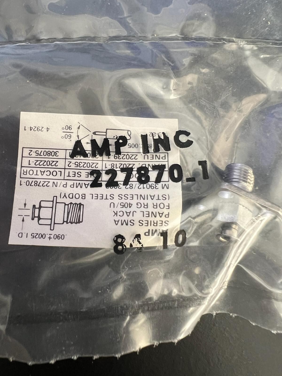 AMP CONNECTOR P/N 227870-1 NS COND # 27452 (6) | eBay