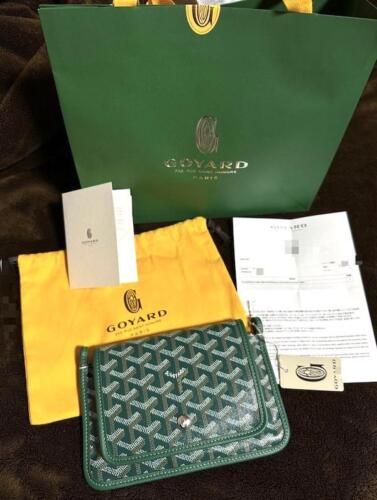 GOYARD Plumet Crossbody Wallet Bag Pouch Green Shoulder Purse Auth New proof tag - Picture 1 of 10