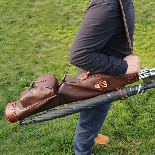 TOURBON Vintage Golf Club Bag Durable Foldable Sunday Travel Pack Waterproof - Picture 17 of 24