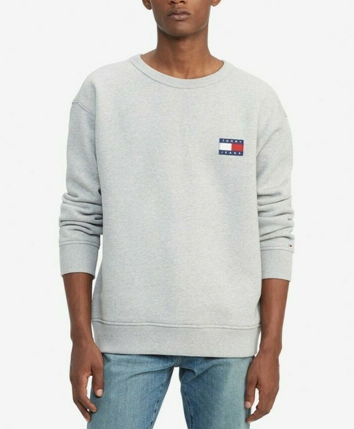 Tommy Hilfiger Jeans Men's Grey Heather Jai Logo Fleece Pullover