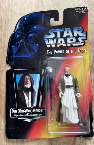Ben ‘Obi Wan’ Kenobi Star Wars Kenner 1995 Power Of The Force On Card - Bild 1 von 2