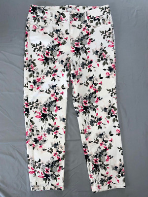 White House Black Market WHBM Slim Leg 5-Pocket Stretch Jeans. Floral, 8. MINT!!