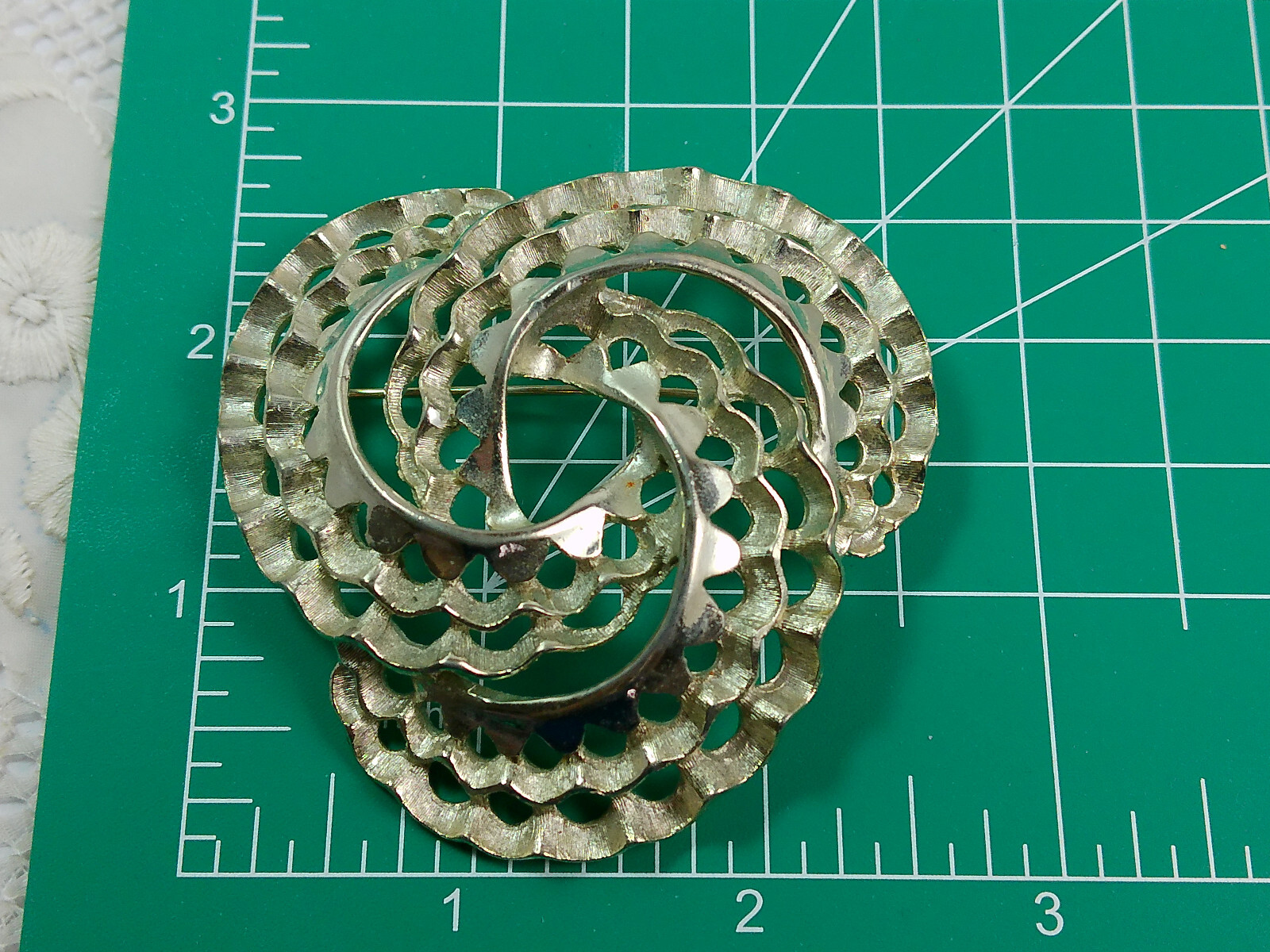 Vtg Infinity Circle Multi Ring BOLD STATEMENT Sil… - image 3