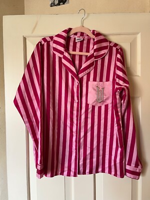 Pink Satin Feel Stripe Glinda Wicked Pyjamas UK Size 12 UK