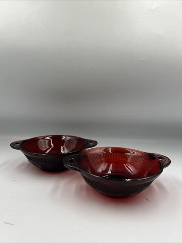 Vintage Anchor Hocking Royal Ruby Depression Glass Bowls
