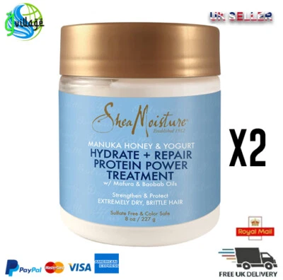 2 X Shea Moisture Traitement Des Poux Protéine Hydratant Réparation 4 oz - Photo 1/4