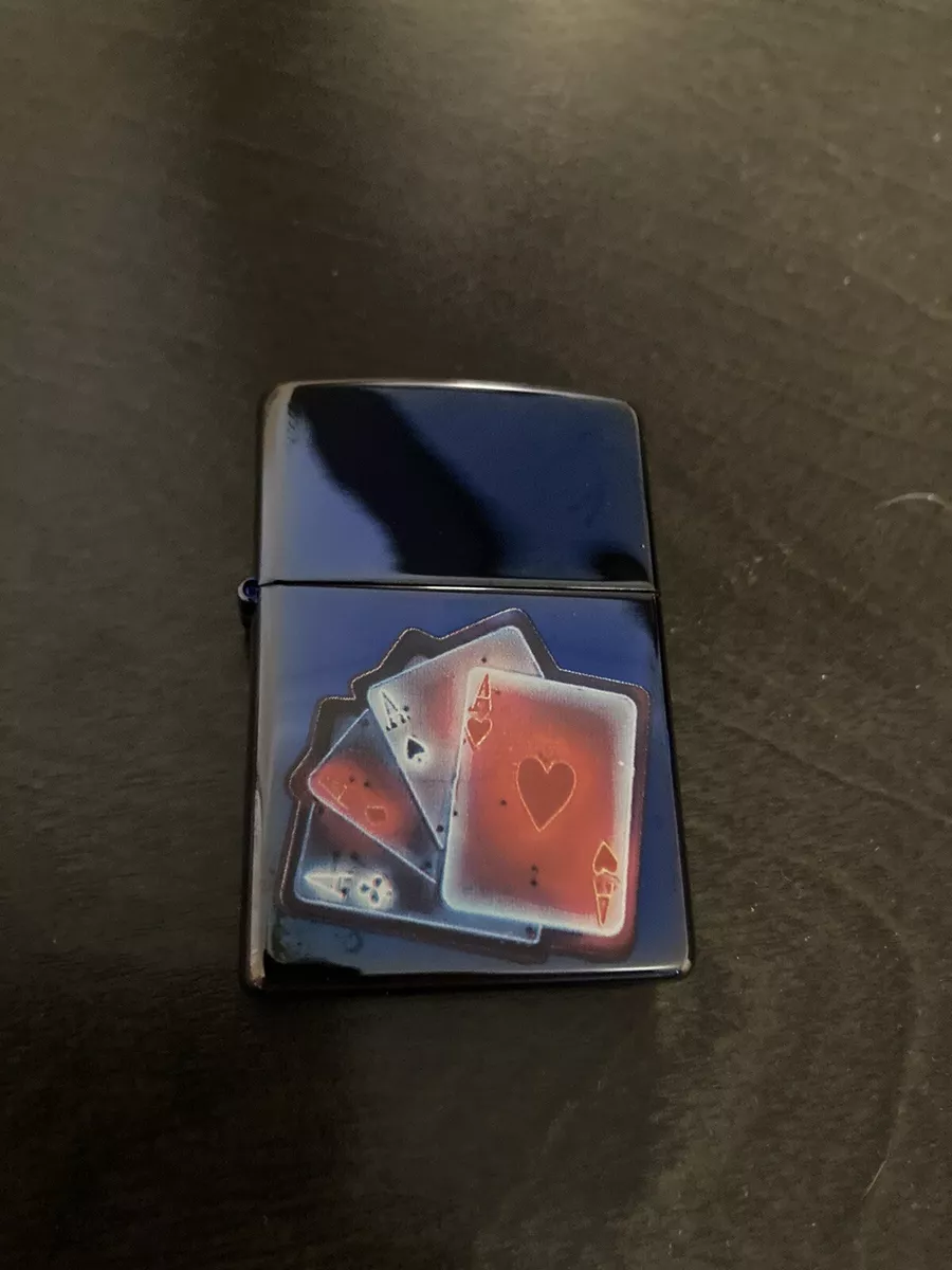 2004 Four Aces Zippo lighter Poker Cards Blue New No Box | eBay