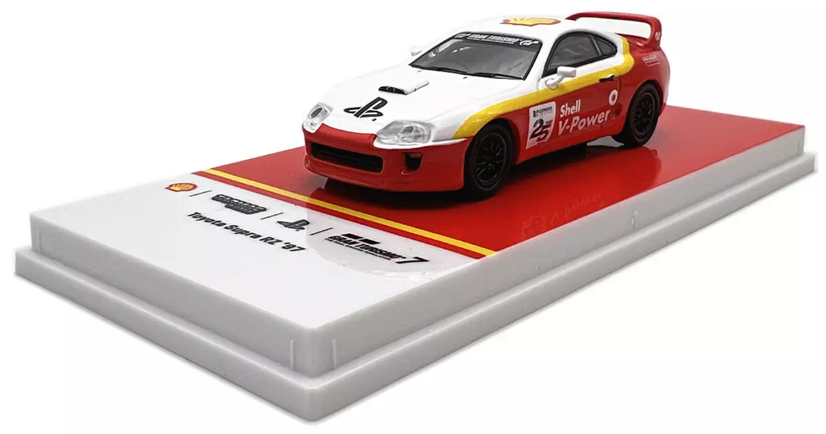 Diecast 1997 Toyota Supra RZ RHD (Right Hand Drive) Red and White with  Yellow Stripes Shell x Gran Turismo 7 Special Edition 1/64 Diecast Model  Car by Tarmac Works 