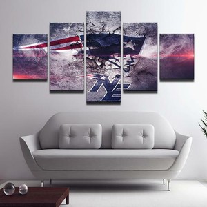 5 Panel New England Patriots Hd Painting Canvas Wall Art Home Decor Ebay