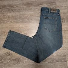 Lee Jeans Men's Size 38x30 Thunder Blue Regular Bootcut Medium Wash  Blue Denim