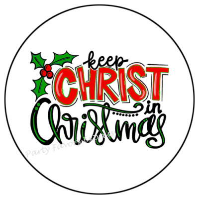 KEEP CHRIST IN CHRISTMAS ENVELOPE SEALS LABELS STICKERS PARTY FAVORS