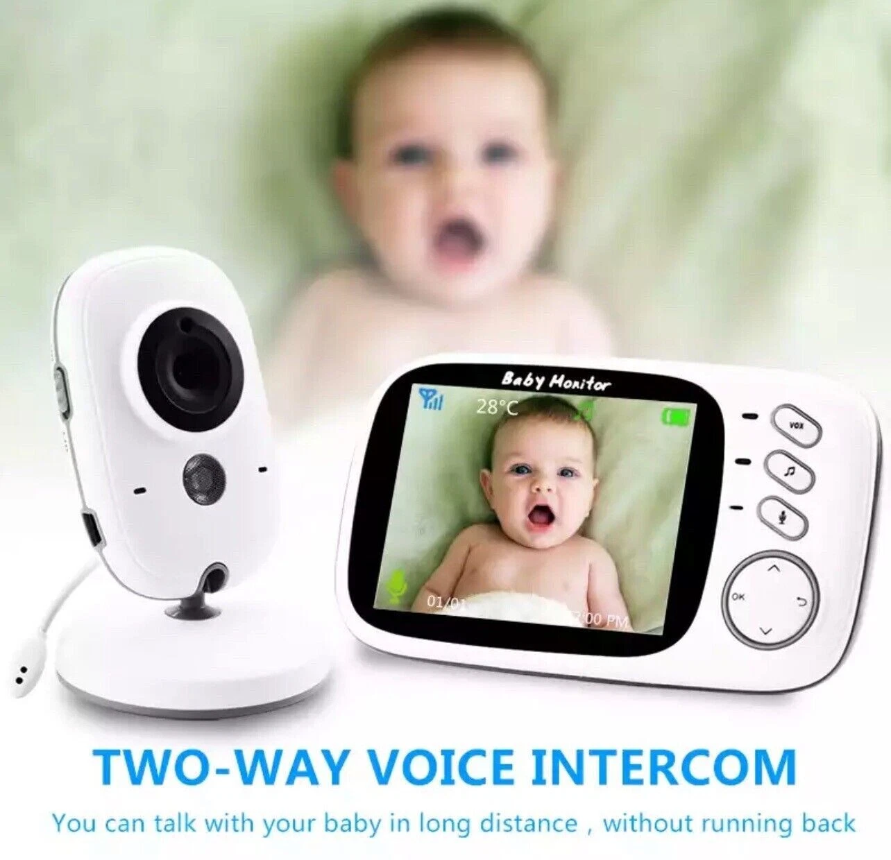 BOIFUN VB603 2.4g Wireless Baby Monitor With 3.2 Inch LCD and Night Vision
Opens in a new window or 