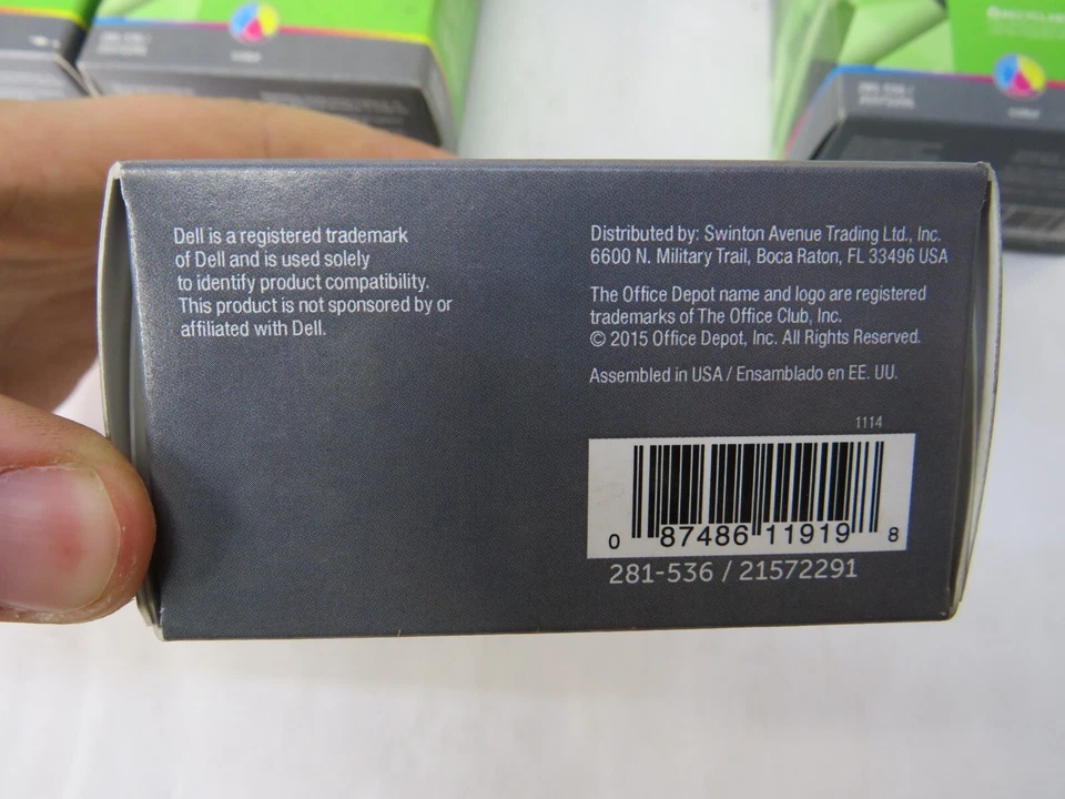 Лот из 8 новых совершенно чернильных картриджей Office Depot серии Dell 2 цвета - Изображение 4 из 4