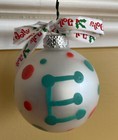 lot three xmas tree baubles decorations  “E” Red Green White — photo 3